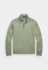 DOUBLE-KNIT QUARTER-ZIP PULLOVER - Long sleeved top - greenery heather