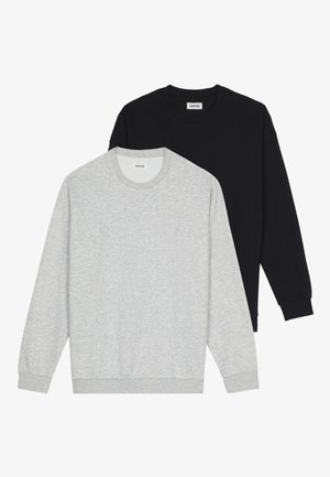 UNISEX 2 PACK - Sweatshirt - black/mottled light grey