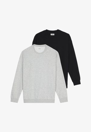 UNISEX 2 PACK - Bluză de molton - black/mottled light grey