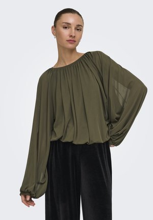 JDY, JDYUSO L/S BUBBLEHEM TOP JRS - Blouse - teak