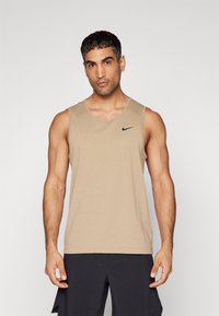 Nike Performance - HYVERSE TANK - Tops - khaki/black Miniatūras attēls 1