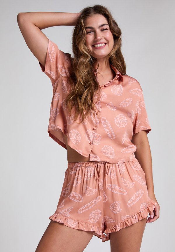 RUFFLE - Pyjama bottoms - tan