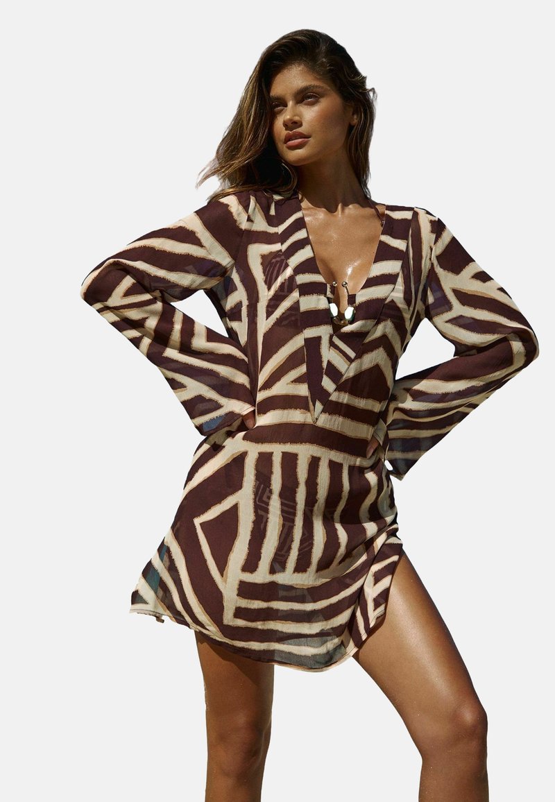 Lipsy REGULAR FIT - PRINTED - Dodatek za na plažo - brown