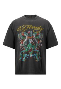 MENS BATTLE OF THE DRAGONS - T-shirts print - charcoal