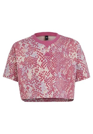 adidas Sportswear FUTURE ICONS ALLOVER PRINT  - T-shirt con stampa - quartz/silver dawn/preloved fuchsia