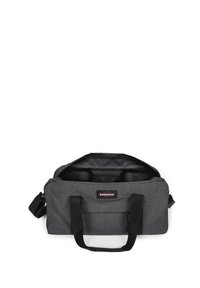 Borsa da viaggio in tessuto grigio con doppi manici neri e tracolla regolabile. Dotata di chiusura con cerniera e scomparto interno.