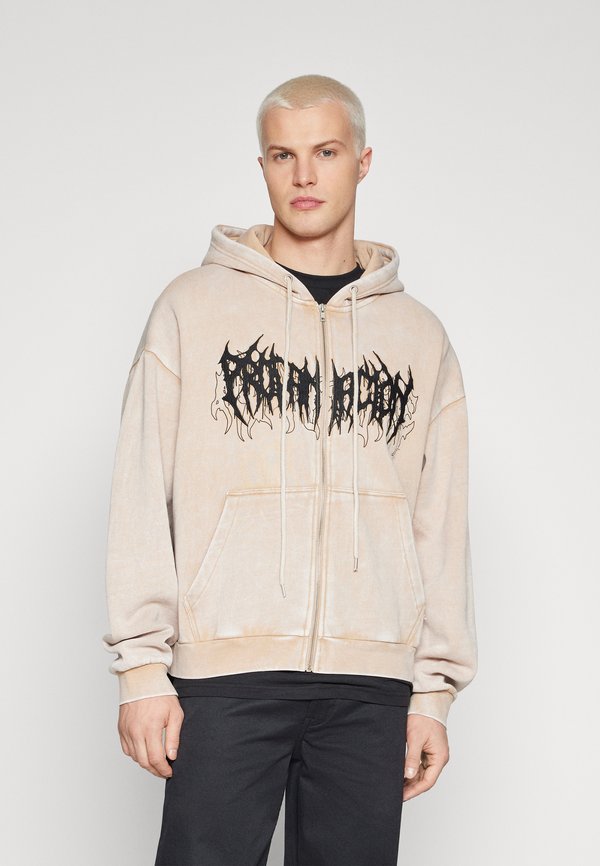 WASHED ZIP-HOODIE UNISEX - Zip-up sweatshirt - tan