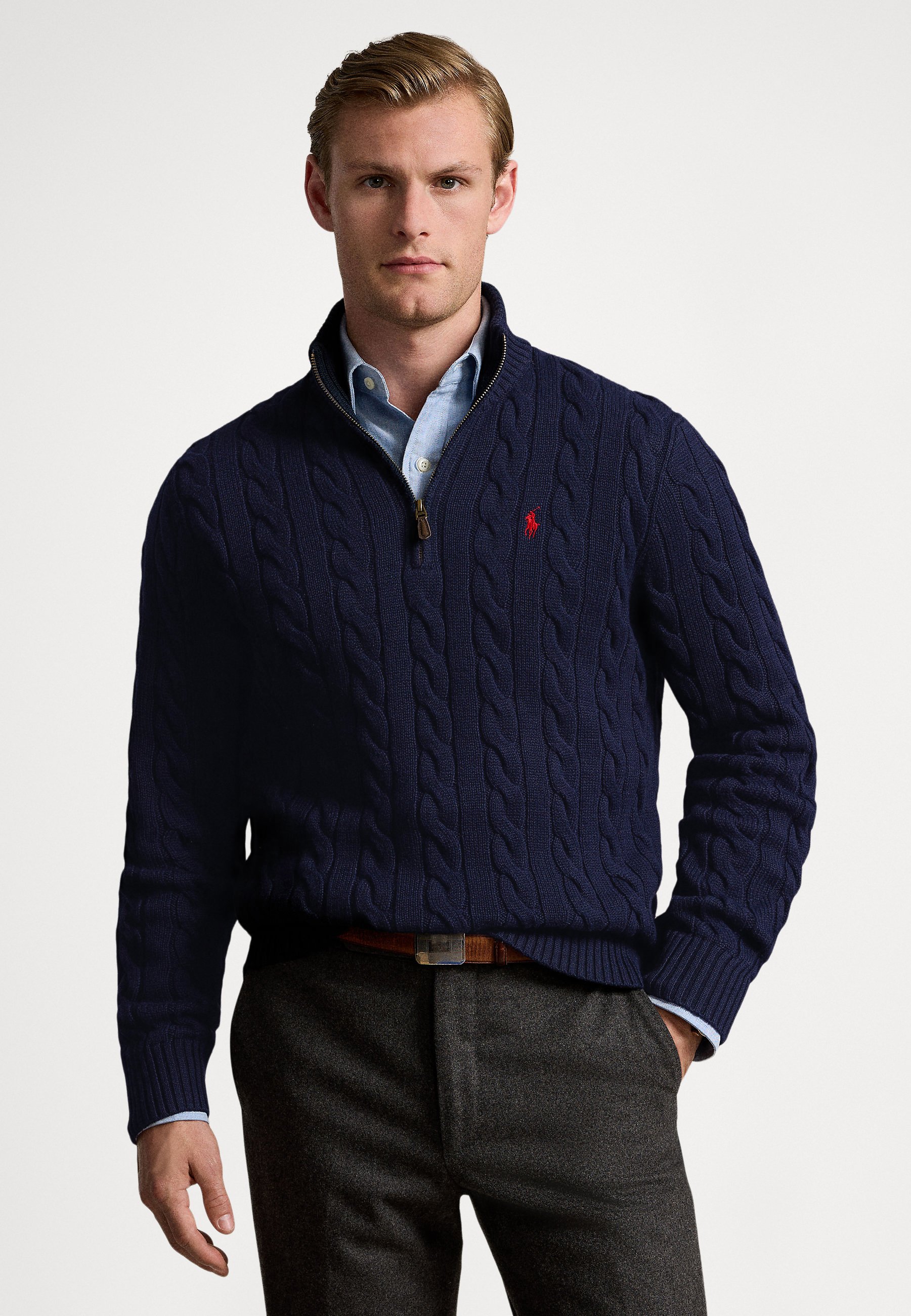 Polo Ralph Lauren CABLE-KNIT COTTON QUARTER-ZIP SWEATER - Jumper