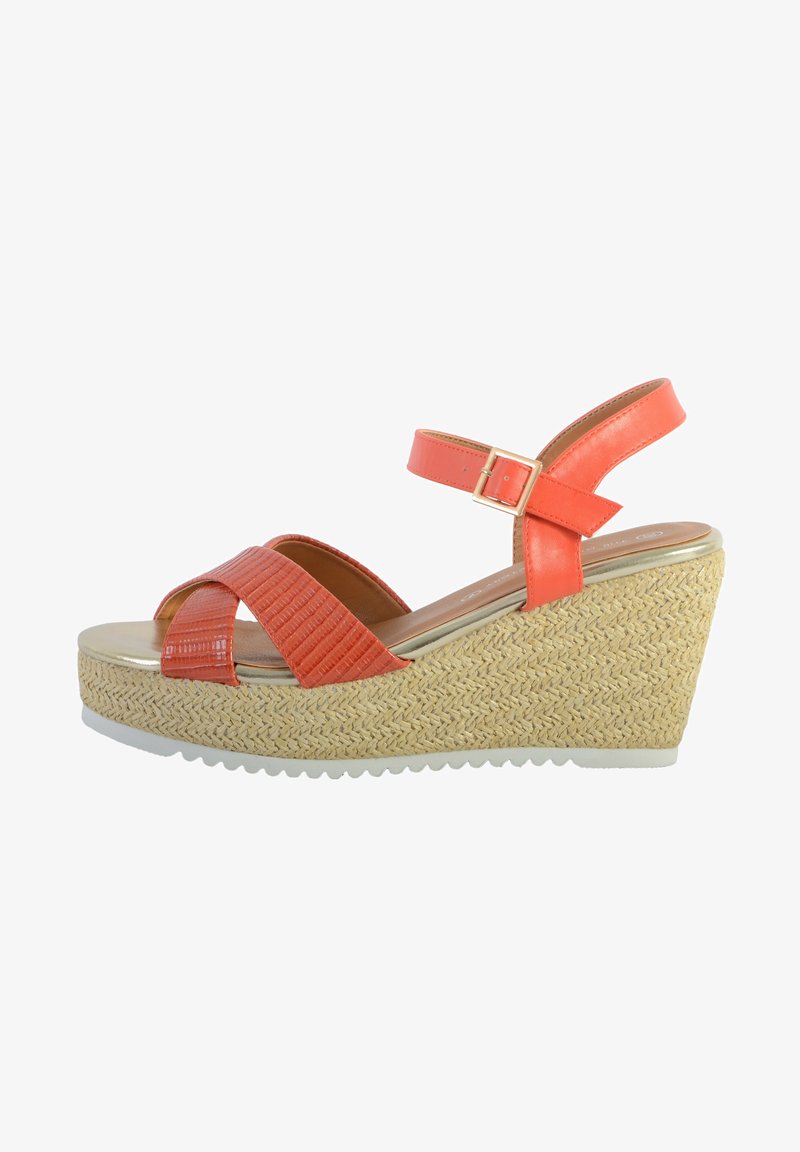 Divine Factory Sandales compensées - corail