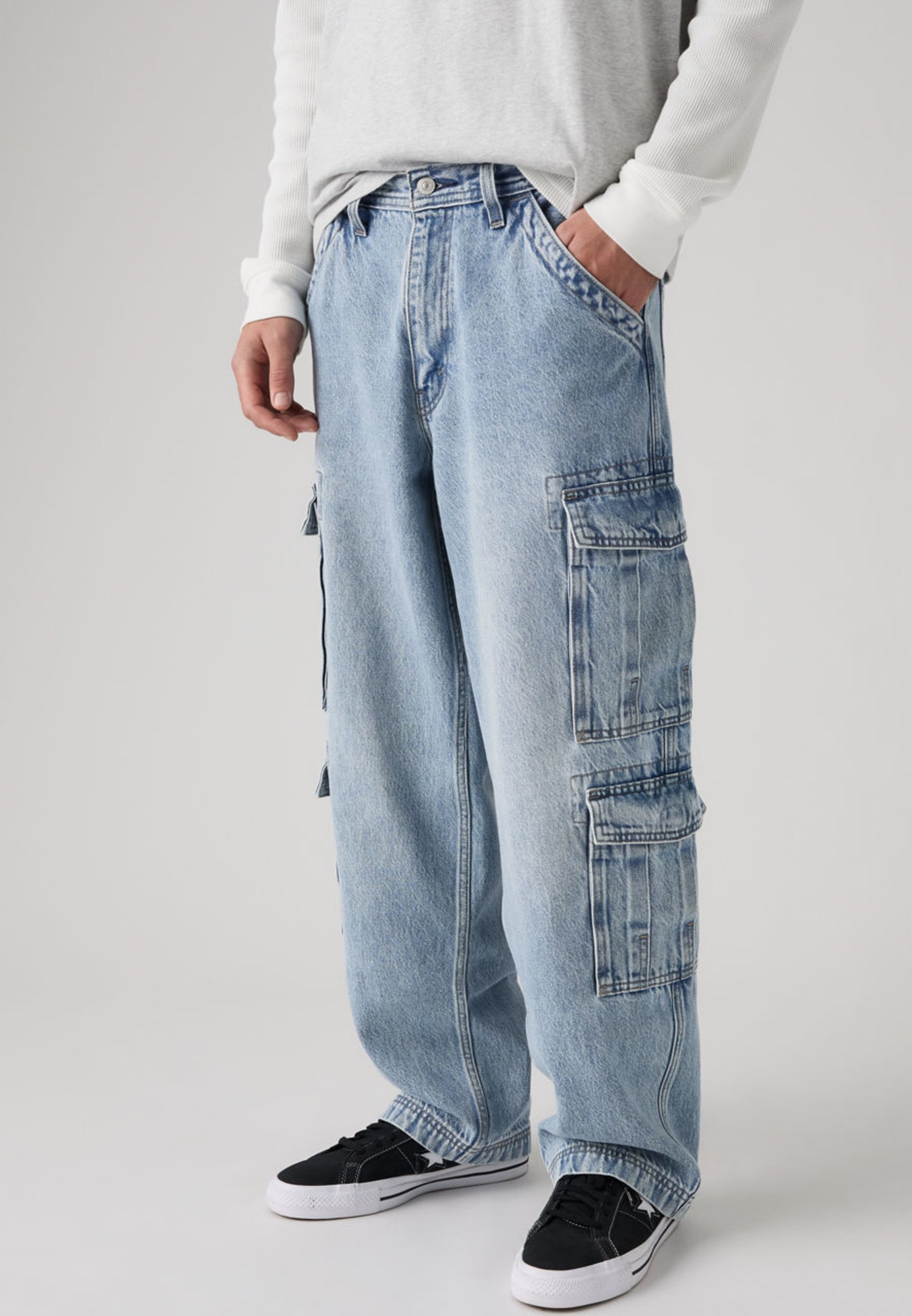 シ*ン様 Blue Jean Baggy Denim Cargo Pants - Levi's® 578® BAGGY CARGO - Baggy Jeans - joyful clouds/light-blue