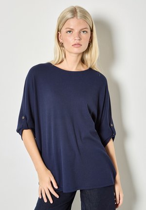 WAFFLE BUTTON DETAIL  - Camiseta básica - navy