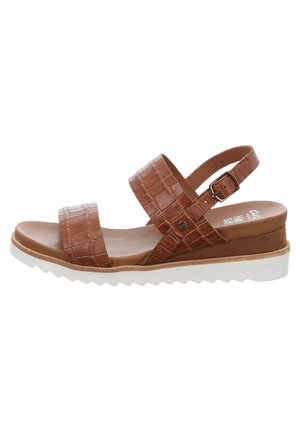 VALENCIA  - Wedge sandals - mittelbraun