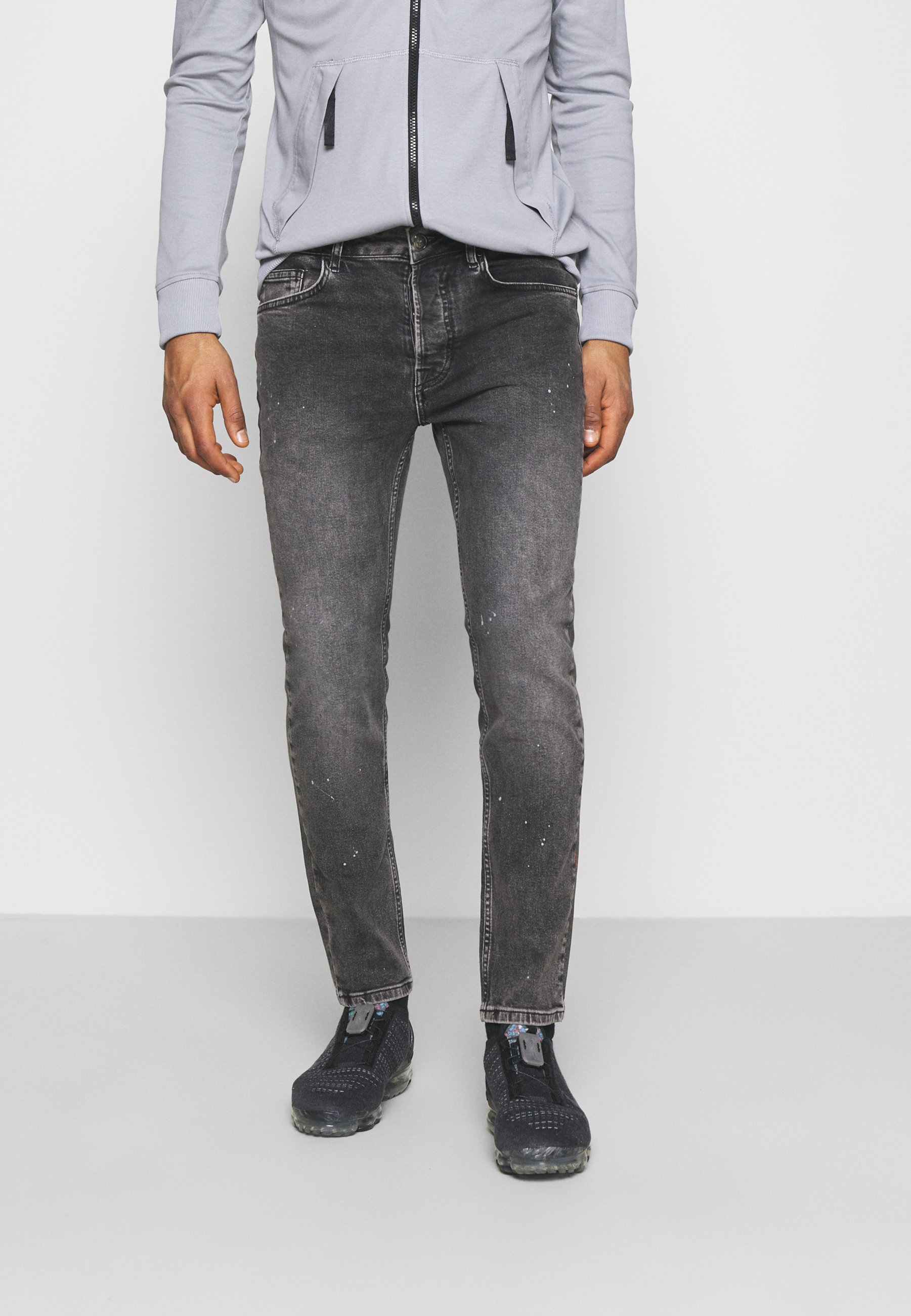 grey splatter jeans