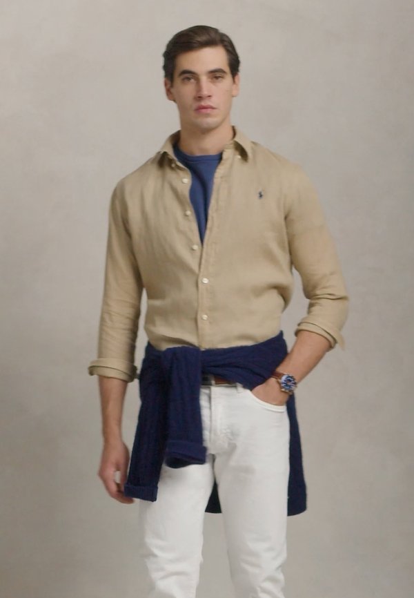 CUSTOM FIT LINEN SHIRT - Shirt - coastal beige4