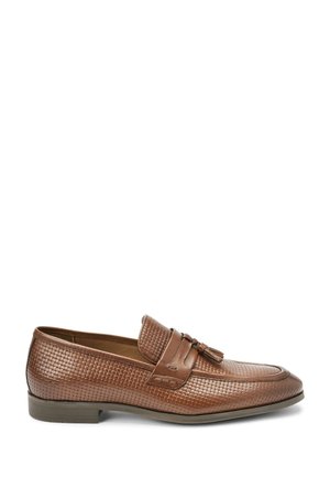 EMBOSSED TASSEL LOAFERS - Instappers - tan brown