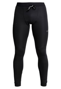 Leggings neri Nike da uomo in compressione con tasca laterale e vita con coulisse, stile aderente per uso atletico.