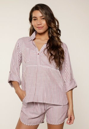 SET - Pyžamová súprava - soft bordeaux stripe