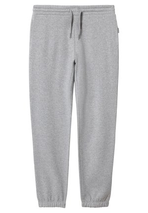 Lichtgrijze sweatpants met elastische tailleband, verstelbare trekkoord en elastische boorden bij de enkels, gemaakt van zachte stof.