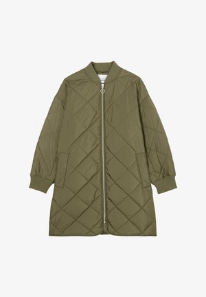 QUILTED, ZIPPER, DETACHABLE SLEEVES, WELT POCKETS - Abrigo corto - olive gray