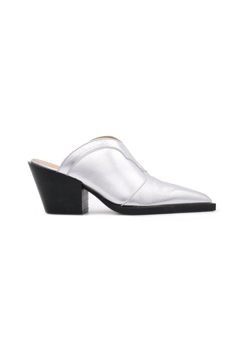 Copenhagen Studios TEXANO - Ciabattine con tacco - silver