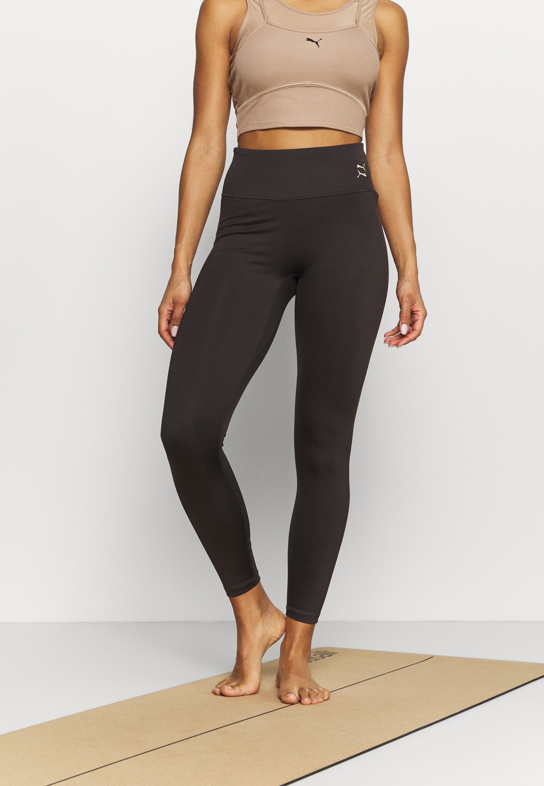 Puma EXHALE HIGH WAIST FULL - Legingi - after dark/melns - Zalando.lv