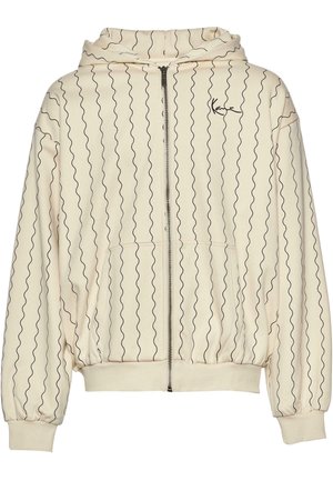 Karl Kani KM233-053-1 KK CHEST SIGNATURE OS ZICZAC FULL ZIP - Sweater met rits - off white