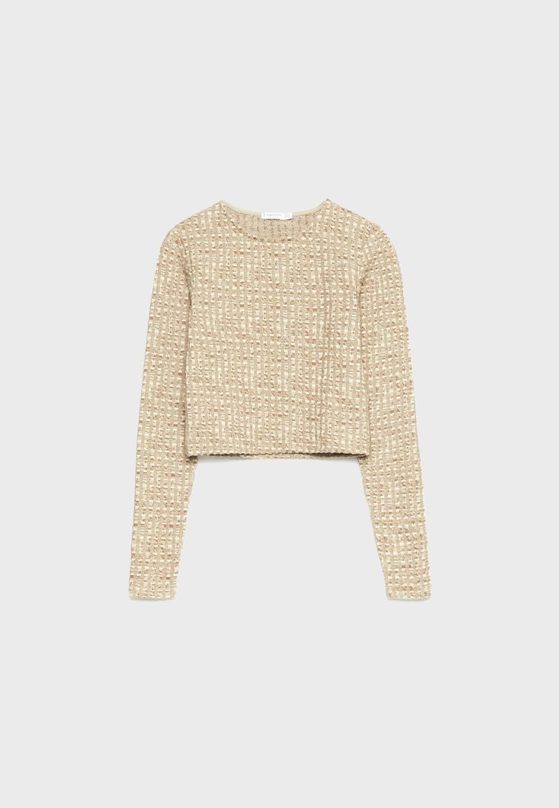 Damen T-Shirts | Stradivarius Langarmshirt stone/stein - JG53827 Damen T-Shirts | Stradivarius Langarmshirt stone/stein - JG53827