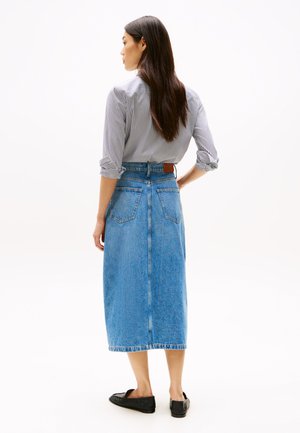 MIDI STRAIGHT - Denim skirt - blue denim