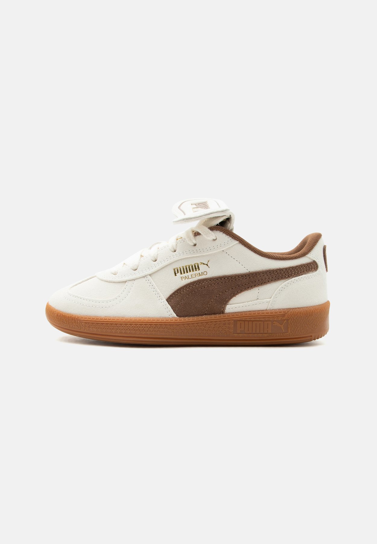 PUMA PALERMO PREMIUM JR UNISEX - Trainers - frosted ivory/haute coffee/gold-coloured