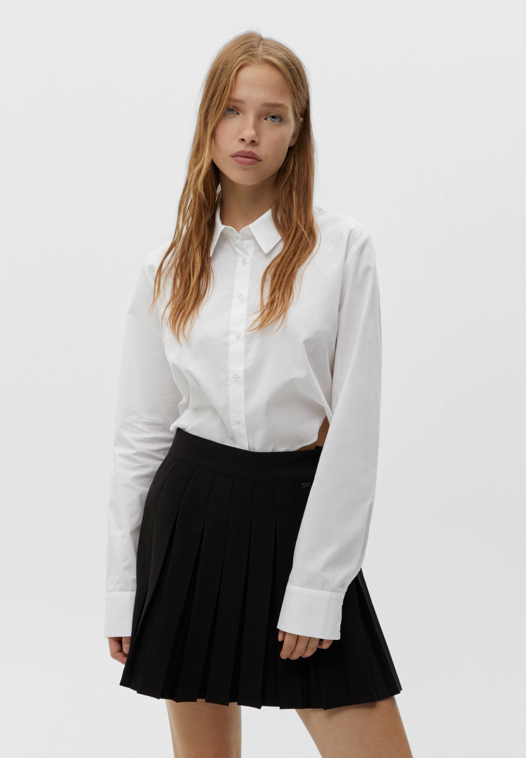 PULL\u0026BEAR BOX - A-line skirt - mottled black - Zalando.ie