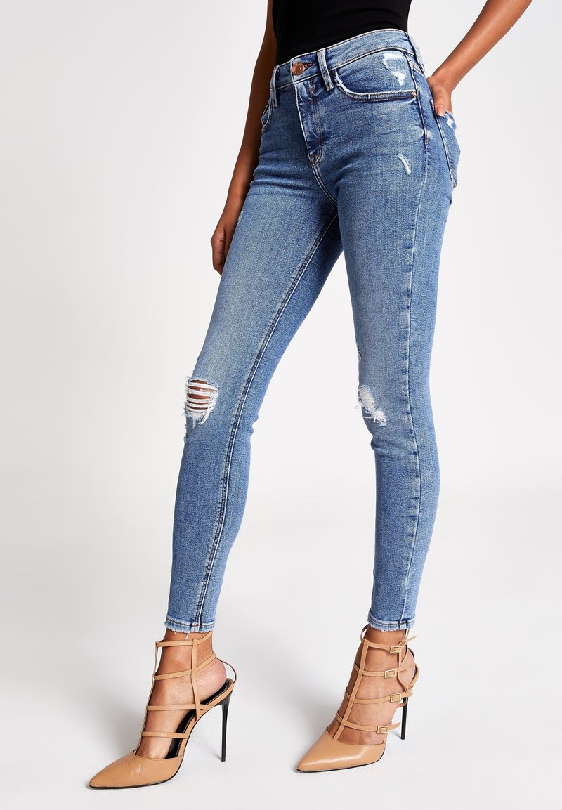 River Island Amelie Jeans Skinny Fit Blue Blauw Zalando Nl