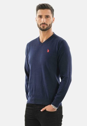 Strickpullover - navy rot
