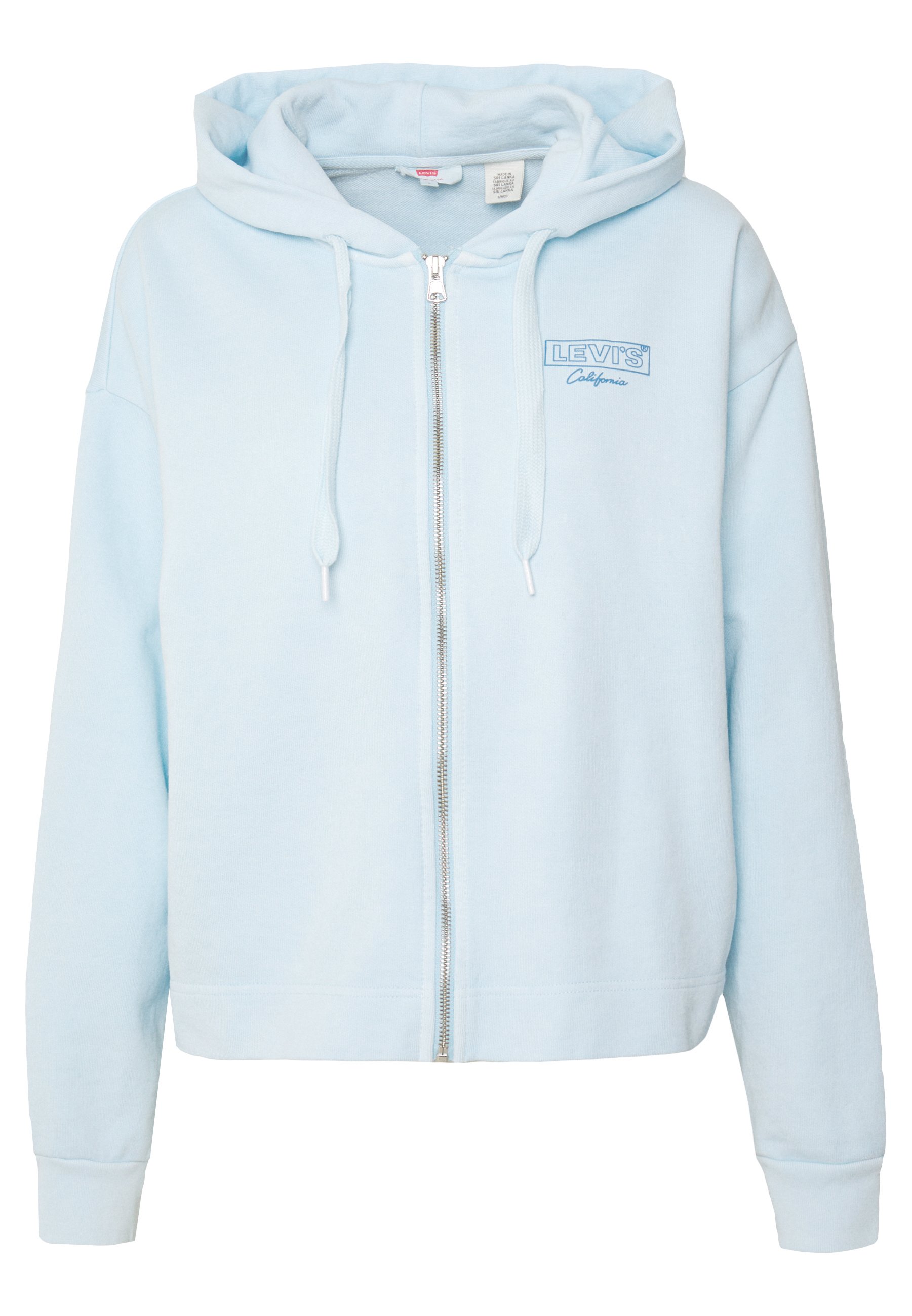 light blue cropped zip up hoodie