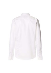 Camicia bianca a maniche lunghe in cotone. Presenta un colletto standard e polsini con bottoni. Tessuto liscio con una vestibilità classica.