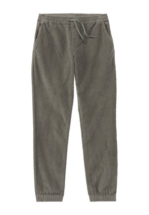 Olivgrüne Cord-Jogginghose mit elastischem Bund, Kordelzug, Seitentaschen und elastischen Bündchen.