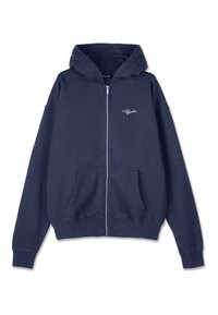 SIGNAR - Cipzáras pulóver - washed indigo navy/white