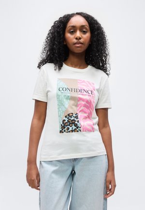 ONLFREEZE LIFE HEART - Μπλουζάκι με στάμπα - cloud dancer