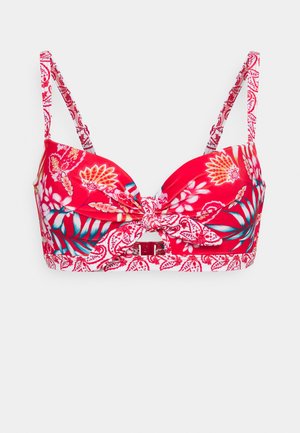 HORIZON PADDED UNDERWIRED TIE - Bikinitop - red/white