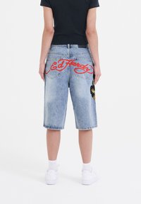 Ed Hardy PANTHER CRAWL  - Shorts di jeans - bleach