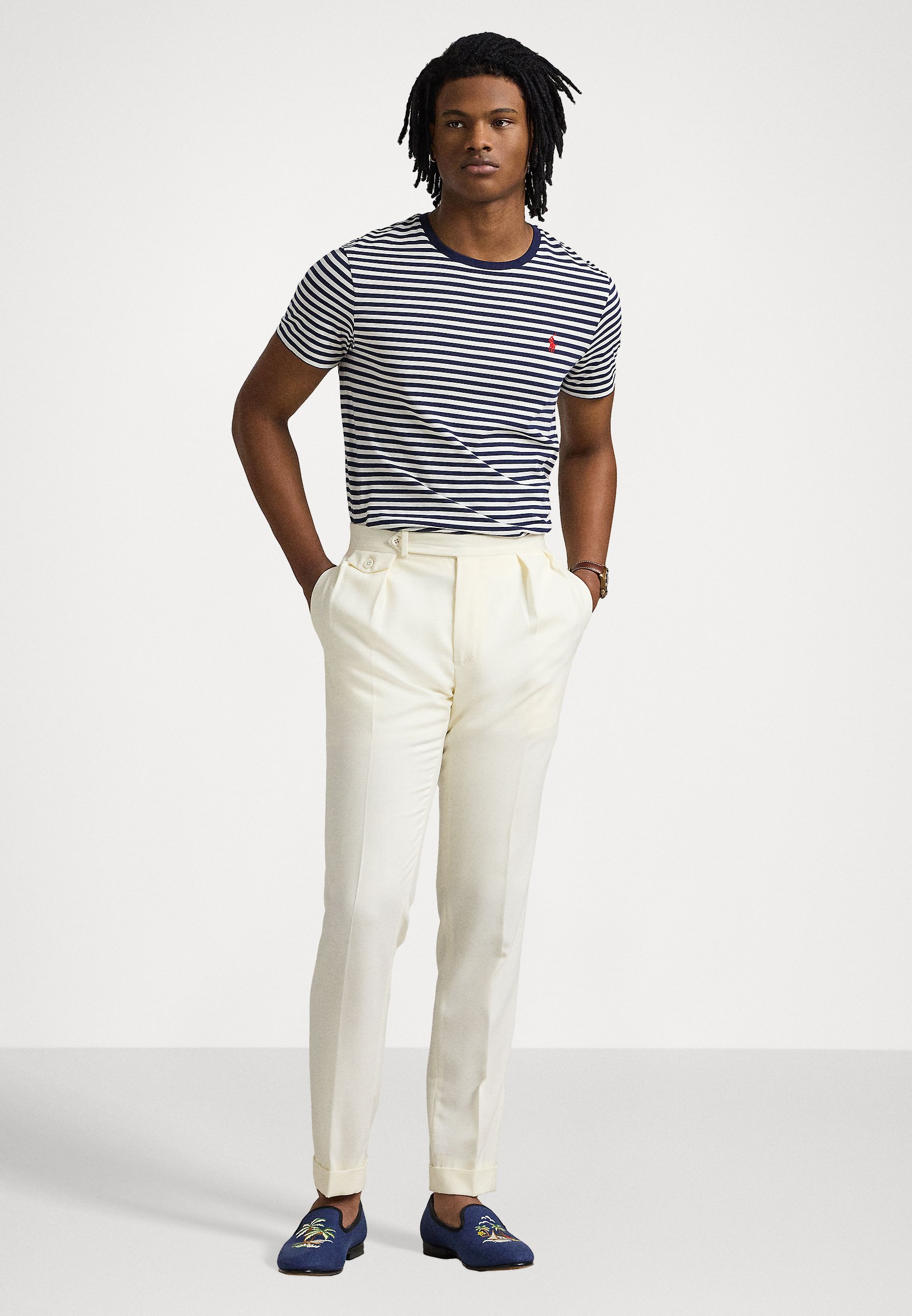 ★★POLO RALPH LAUREN★★ Custom Slim Fit Striped Jersey T-S Custom Slim Fit Striped Jersey T-Shirt for Men | Ralph