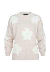 Cloud 5ive CREWNECK WITH FLOWERS - Pulover - beige
