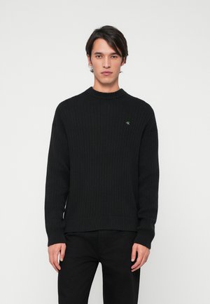 VERTICAL TEXTURE CREW - Jumper - black