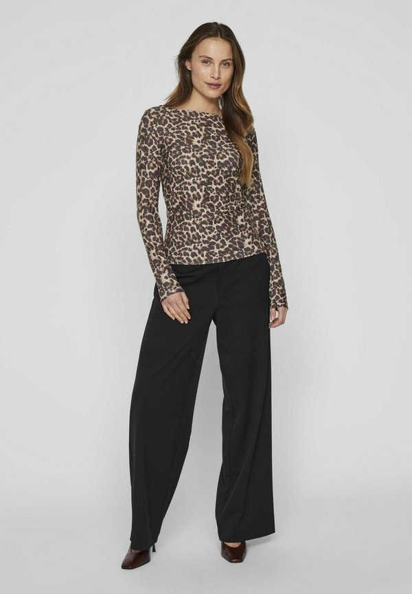 MIT LANGEN ÄRMELN LEOPRINT - Print T-shirt - beige4