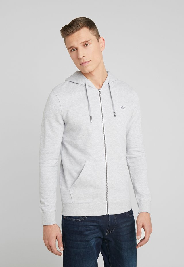 HOODIE JACKET - Zip-up hoodie - light stone grey melange