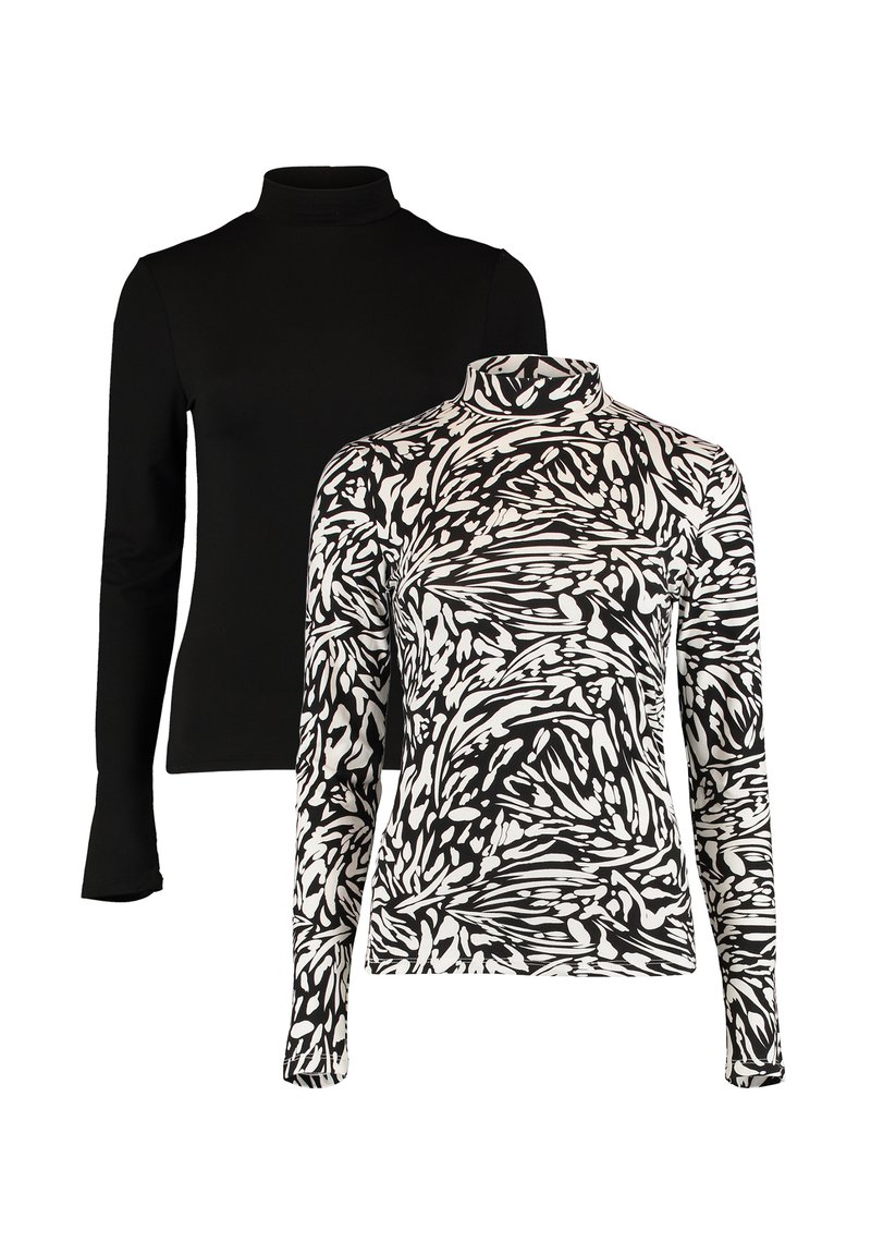 Hailys LANGARM 2-ER SET - Langarmshirt - weiß schwarz