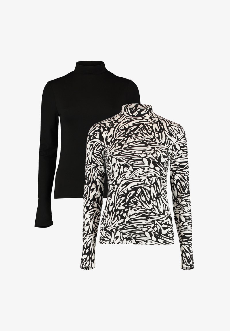 Hailys LANGARM 2-ER SET - Langarmshirt - weiß schwarz