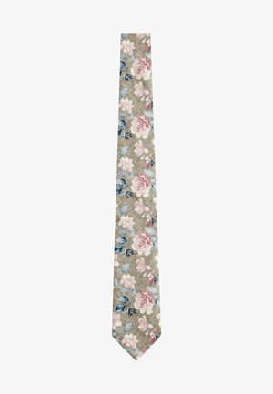 SIGNATURE MADE IN ITALY PRINTED MELANGE - REGULAR FIT - Kravata - neutral brown pink floral