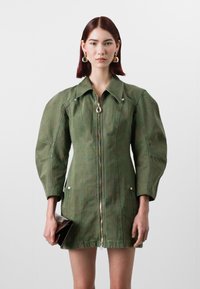 GAP GAP X CULT GAIA DOUBLE ZIP MINI DRESS - Obleka iz džinsa - olive night