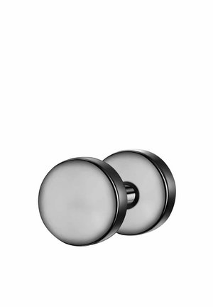 Ronde matte zwarte kastknop met een gladde oppervlakte en centrale pen. Beschikt over een minimalistisch ontwerp dat geschikt is voor verschillende interieurs.