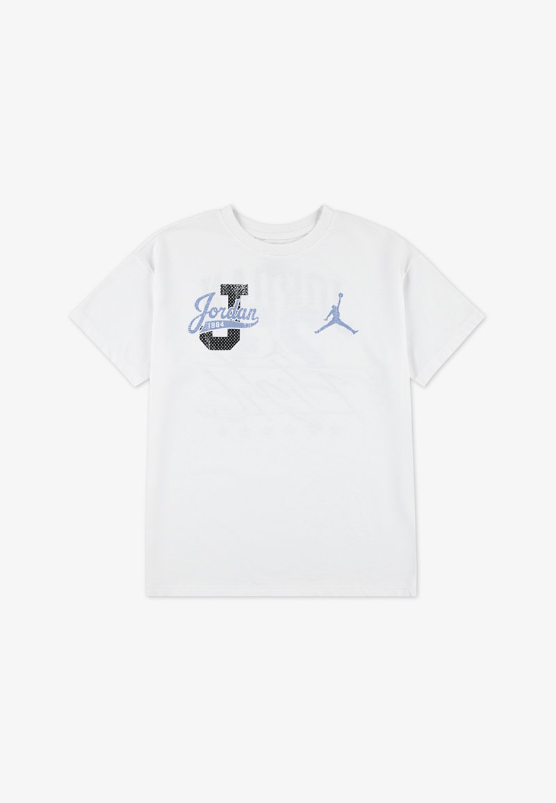 Jordan DISTRESSED COLLIGIATE - Marškinėliai su spaudiniu - white